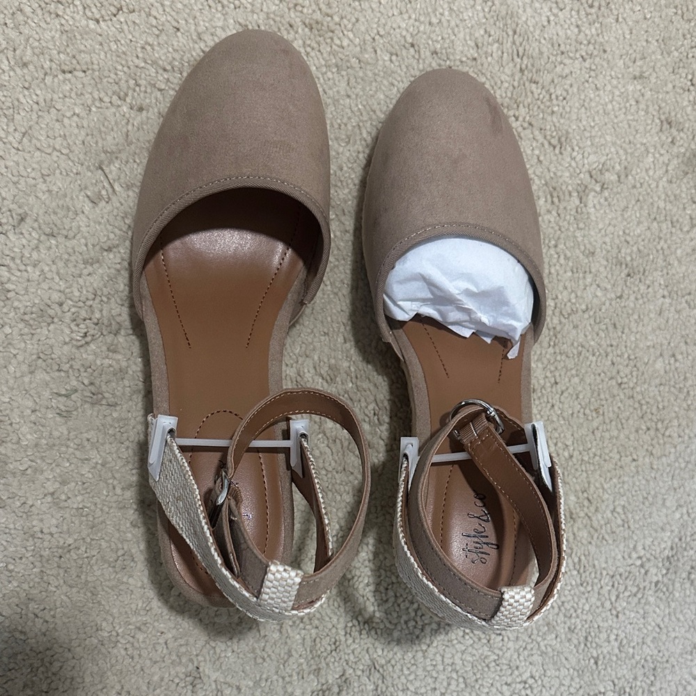 Style & Co. Women's Brown Ankle Strap Espadrilles. Brand new!